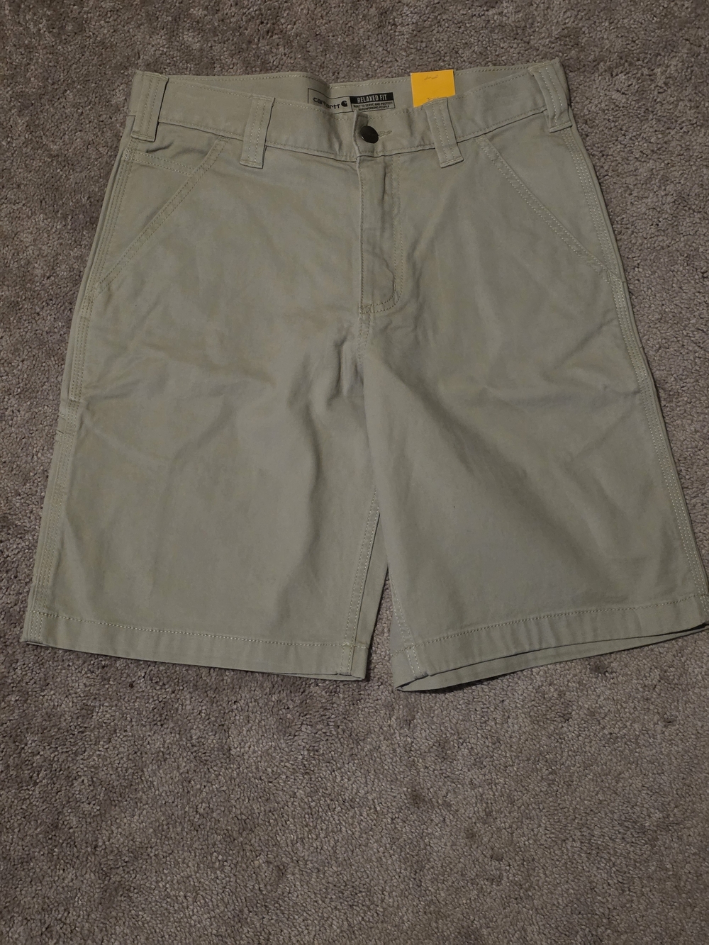 Carhartt Men's Rugged Flex Relaxed Fit Canvas Work Short Tan Size 30